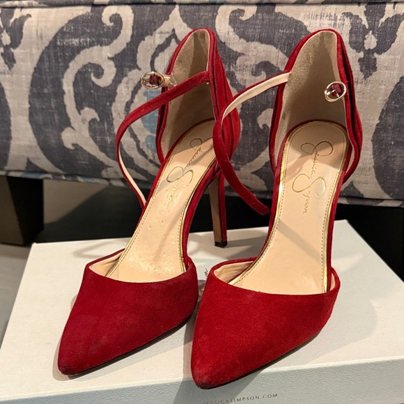 Jessica Simpson Bold Red Heels - Picture 1 of 2